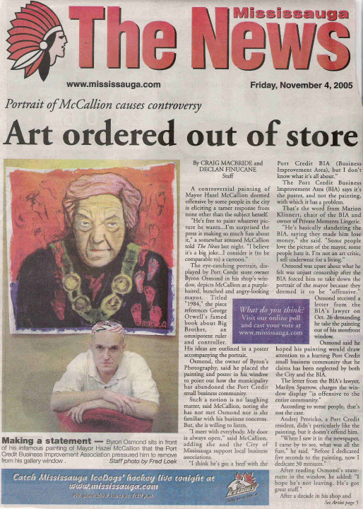 Mississauga News Front page Nov 4-04